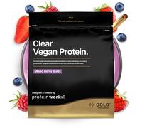 Protein Works | Clear Vegan Protein - GOLD Innovation, Hydrolysed Pea Protein, Refreshing High Protein Drink, Low Sugar, Zero Fat, Mixed Berry Burst, 18 Servings, 270g