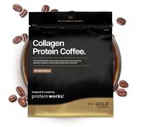 Protein Works | Collagen Protein Coffee - Gold Innovation, Bovine Collagen Powder, Brazilian Coffee with Hydrolysed Collagen & Vitamin C, Type 1 & 3 Collagen Peptides, Americano, 19 Servings, 475g