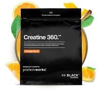 Protein Works | Creatine 360 - Black Innovation, Creatine Monohydrate, Micronised Creatine Powder, 100% Purity, 200 Mesh Ultra Fine Creatine, Energy & Performance, Orange Burst, 62 Servings, 250g