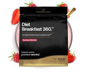 Protein Works | Diet Breakfast 360 - Gold, Summer Berries, 18 Servings, 1kg | Diet Meal Replacement Shake, Supports Weight Loss, Added Caffeine, Green Tea Extract, Yerba Mate, 24 Vitamins & Minerals