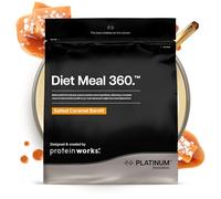 Protein Works | Diet Meal 360 - PLATINUM Innovation, Diet Meal Replacement Shake, Supports Weight Loss, 26 Vitamins & Minerals, Added Flaxseed, Inulin, Omega 3, Salted Caramel Bandit, 33 Meals, 2kg