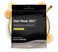 Protein Works | Diet Meal 360 - PLATINUM Innovation, Diet Meal Replacement Shake, Supports Weight Loss, 26 Vitamins & Minerals, Added Flaxseed, Inulin, Omega 3, Banana Smooth Sundae, 8 Meals, 500g