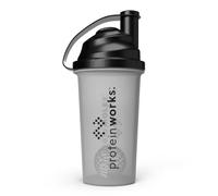 Protein Works | Extreme 360 Protein Shaker Bottle, Clear 700ml Bottle with Wire Mesh Mix Ball, Leak-Proof & Durable, Screw Top Lid, Secure Lock Closure, Easy Reference Measuring Guide
