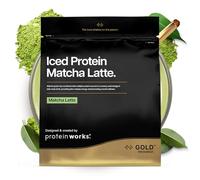 Protein Works | Iced Protein Matcha Latte - Gold Innovation, Premium Matcha Green Tea, Whey Protein Blend, 26mg Caffeine, High Protein, No Added Sugar, Supports Focus & Alertness, 33 Servings, 1kg