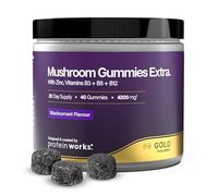 Protein Works | Mushroom Gummies Extra - Gold, Blackcurrant, 40 Gummies | Potent Multi-Mushroom Complex, Lion's Mane, Reishi, Cordyceps, Chaga, Tremella, Maitake, Zinc, Vitamins B3, B5 & B12