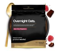 Protein Works | Overnight Oats - Gold Innovation, High Protein Breakfast, Chia & Flax Seed, Supports Healthy Weight Loss, Low Sugar, Dark Choc Raspberry, 14 Servings, 1kg