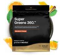 Protein Works | Super Greens 360 - Gold Innovation, Enhanced Greens Powder, 159 Health Benefits, Antioxidants, Superfoods, Adaptogens, Vegan, Mandarin Orange, 20 Servings, 250g