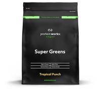 Protein Works - Super Greens Powder , Nutrient Dense Detox Shake , Supports Immune System , Vegan , 41 Shakes , Tropical Punch , 500g