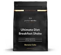 Protein Works - Ultimate Diet Breakfast Shake, On-the-Go Healthy Weight Loss Meal Replacement, Added Caffeine, Low Calorie, Low Sugar, Banana Cake, 18 Servings, 1kg