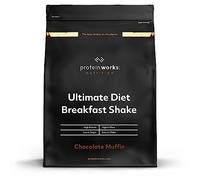 Protein Works - Ultimate Diet Breakfast Shake, On-the-Go Healthy Weight Loss Meal Replacement, Added Caffeine, Low Calorie, Low Sugar, Chocolate Muffin, 9 Servings, 500g