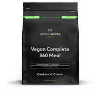 Protein Works - Vegan Complete 360 Meal Shake, 100% Vegan Meal Replacement Powder, Complete Meal, Plant Based Meal Shake, 5 Meals, Cookies 'n' Cream, 500g