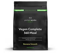 Protein Works - Vegan Complete 360 Meal Shake, 100% Vegan Meal Replacement Powder, Complete Meal, Plant Based Meal Shake, 5 Meals, Banana Smooth, 500g