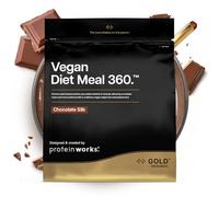 Protein Works | Vegan Diet Meal 360 - GOLD Innovation, Vegan Protein, Diet Meal Replacement Shake, Supports Healthy Weight Loss, Low Sugar, High Fibre, Chocolate Silk, 28 Meals, 2kg