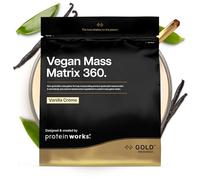 Protein Works | Vegan Mass Matrix 360 - Gold Innovation, Vegan Mass Gainer, Weight Gain Supplement, Tri Protein Blend, Amino Acids, Post Workout Protein Shake, Vanilla Crème, 10 Servings, 2kg