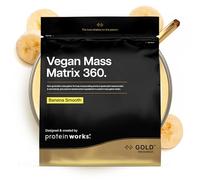 Protein Works | Vegan Mass Matrix 360 - Gold Innovation, Vegan Mass Gainer, Weight Gain Supplement, Tri Protein Blend, Amino Acids, Post Workout Protein Shake, Banana Smooth, 10 Servings, 2kg