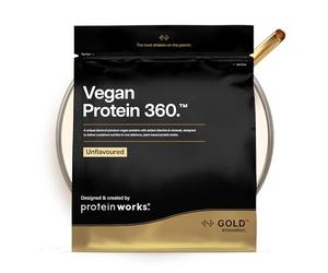 Protein Works | Vegan Protein 360 - Gold Innovation, Unflavoured, 33 Servings, 100% Plant Based & Natural, Premium Multi-Protein Blend, Low Fat Shake, Low Calorie Shake, 1kg