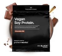 Protein Works | Vegan Soy Protein - Black Innovation, Premium Soy Protein Isolate, Low Fat, No Added Sugar, 27g Protein, 100% Plant-Based Nutrition, Chocolate Silk, 66 Servings, 2kg