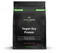 Protein Works - Vegan Soy Protein, Premium Soy Protein Isolate, Low Fat, No Added Sugar, 27g Protein, 100% Plant-Based Nutrition, Chocolate Silk, 16 Shakes, 500g
