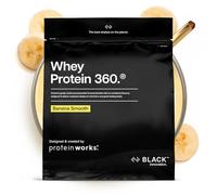 Protein Works | Whey Protein 360 - Black Innovation, Whey Protein Powder, Premium-Grade, Tri-Protein Blend, No Added Sugar, Complete Amino Acid Profile, Banana Milkshake, 40 Servings, 1.2kg