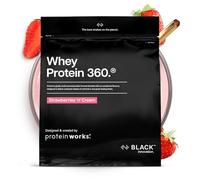 Protein Works | Whey Protein 360 - Black Innovation, Whey Protein Powder, Premium-Grade, Tri-Protein Blend, No Added Sugar, Complete Amino Acid Profile, Strawberries 'n' Cream, 20 Servings, 600g