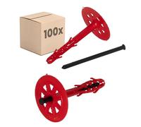 PROTEKTOR Insulation Anchor, 100 pcs Ø10×200 mm with Plastic Nail for ETICS and façade Insulation, ETA-Certified Impact Anchor/Plate Anchor for All Exposure Categories