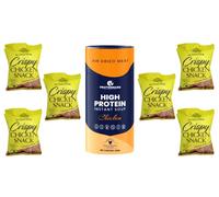 Protermars Keto Box | High Protein Box | Low carb | Gluten Free | Gift Box | Instant Chicken Soup (250g -12 Servings) | Chicken Crisps (6 Bags x 25g)