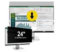 Protescreen24 Inch Computer Privacy Screen Filter 16:10 Aspect Ratio Monitor, Anti Blue Light Glare 24 in, Removable Shield, Protection film 24'' Computers