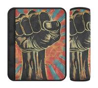 Protest Fist Illustration car seat Neck Strap Covers,Release Stress to Your Neck and Shoulders,car seat Cover for Sedan Airplane Van Protector para cinturón de carro 2 pcs