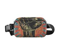 Protest Fist Illustration Fashion Crossbody Bag Waist Packs for Men Women Water Resistant Sling Bag Travel Essential with Adjustable Strap for Travel Running Hiking, Protest Fist Illustration, One