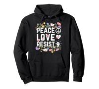 Protest Peace Love Floral Resist Pullover Hoodie