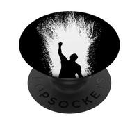 Protest protester with fist in the air PopSockets Adhesive PopGrip