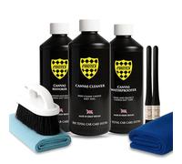 PROTEX Convertible Soft Top Care Kit with Canvas Cleaner, Restorer (Black) & Waterproofer - 1Ltr., Giant Microfibre Towel, Brushes and Microfibre Clothes - COMPLETE KIT