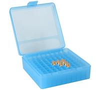 Prothens 100 Round Flip-Top Pistol Ammo Box Plastic Stackable and Lockable Ammo Storage Can Bullet Case Designed for Rifle, Pistol or Shotgun Ammo Storage-Blue 4.65"*4.65"*1.77"