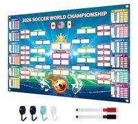 Prothens DIY Predict 2026 World Cup Schedule Poster Matches Fixtures Wall Chart for Soccer Fans and Soccer Game Day Party Party Decorations Functional Poster