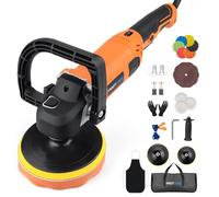 Protmex Car Buffer Polisher, 1600W 7/6 Inch Rotary Buffer Polisher Waxer, Car Buffers Polishers with 8 Variable Speeds, Random Buffer Polisher kit, Detachable Handle for Car, Boat, Polishing, Waxing