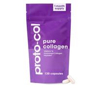 Proto-col Pure Collagen Capsules 2,500mg, Type I & Type III Hydrolysed Collagen Supplement, VERISOL Collagen Peptides for Healthy Skin Hair and Nails, 120 Capsules, Daily Beauty Supplement