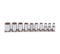 Proto Stanley J47104 10 Piece 12 Point 1/4" Drive Socket Set