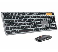 ProtoArc Backlit Bluetooth Keyboard and Mouse for Mac, KM100-A Full Size Wireless Keyboard Mouse for Mac, Multi-Device Rechargeable for MacBook Pro/Air, iPhone, iPad, Space Gray