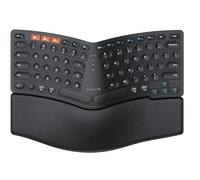 ProtoArc Bluetooth Ergonomic Keyboard, EK04 Mini Compact Wireless Ergo Keyboard with Palm Rest, Split Design, Natural Typing, Bluetooth and USB, Rechargeable, for Windows/Mac - Black