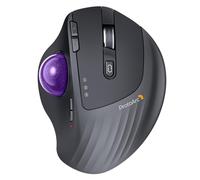 ProtoArc EM01 NL Wireless Bluetooth Trackball Mouse, 2.4G Ergonomic Rechargeable Rollerball Mouse with 3 Adjustable DPI, 3 Device Connection for PC, Mac, Windows-Purple Roll