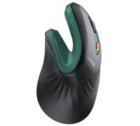 ProtoArc EM11 NL Ergonomic Mouse, Wireless Vertical Mouse Rechargeable Optical Mice with Multi-Device (Bluetooth + Bluetooth + USB Connection), 3 Adjustable DPI for Computer, iPad, Mac, Windows, Green