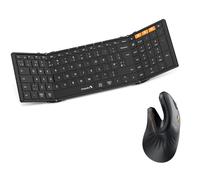ProtoArc EM11 NL Ergonomic Mouse XK01 Foldable Bluetooth Keyboard with Number Pad