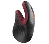 ProtoArc EM11 NL Ergonomic Vertical Mouse, Wireless Rechargeable Mouse with 3 Devices (2 x Bluetooth + USB), Vertical Wireless Mouse for Computer, iPad, Mac, Windows - Black and Red