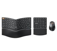ProtoArc Ergonomic Keyboard Mouse, EKM04 2.4GHz Wireless Ergo Keyboard Mouse Combo, Separate Numeric Keypad, Split Design, Wrist Rest, Rechargeable, for Desktop, PC, Laptop, Windows