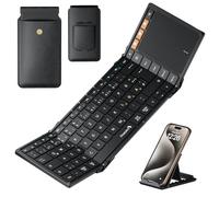 ProtoArc XK01 TP Bluetooth Keyboard Foldable with Touchpad, Wireless Folding QWERTZ German with Trackpad, iPad Keyboard for iOS, Android, Windows, Laptop, PC, Tablet - Black