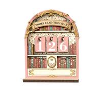 Protoence Book Tracker Sign - Wooden Bookshelf Decoration | Reading Goal Counter,for Home Workplace Living Room Library Nook Study Corner
