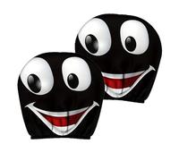Protoence Car Headrest Cover | Car Head Rest Covers Set - Cute Cartoon Eyes Pillow Decorations Soft Fabric for Family Vehicle Tractor Trailer RV Truck Automobile