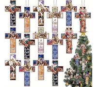 Protoence Christmas Nativity Ornaments | 24-piece Jesus Nativity Scene Ornaments - Vintage Home Decorations for Indoor Outdoor Fireplace Porch Yard Window Door Garden Bedroom