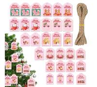 Protoence Christmas Tags with String, Wrapping Labels - Wood Christmas Tags with String and Holes,for Holiday Halloween Party Favors Decorations Family Thank You Letter