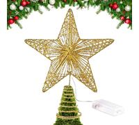 Protoence Christmas Tree Top - Battery Powered LED Star Festival Ornament,Christmas Star Tree Toppers,for Festival Wedding Office New Year Holiday Bar Home Indoor